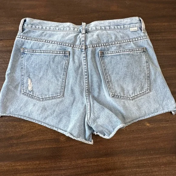 Billabong Blue Distressed Jean Shorts Cut-Off Style - Picture 5 of 10